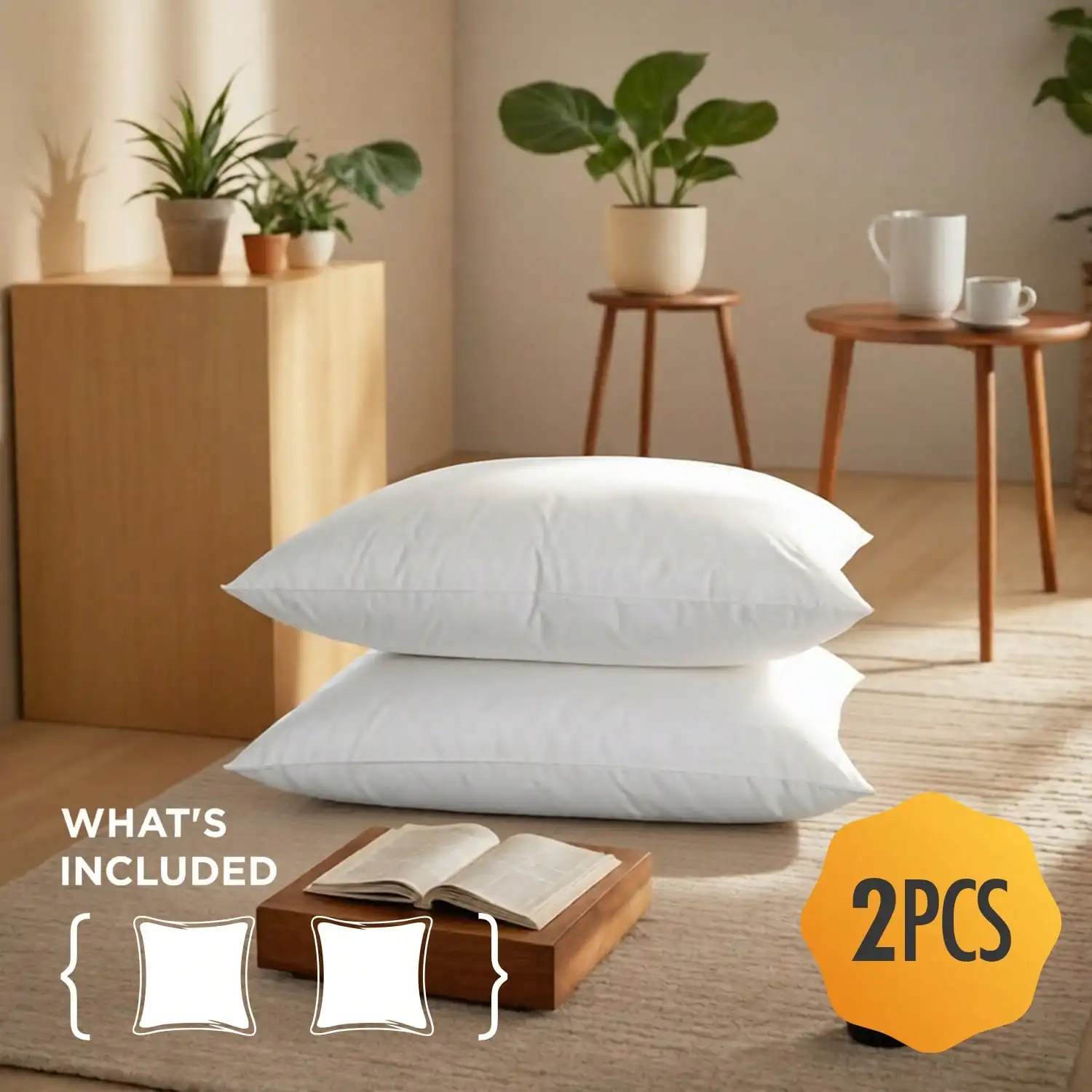 Pillow Insert 18X18 - 2‑Pack & 4‑Pack 12x20 18x18 Decorative