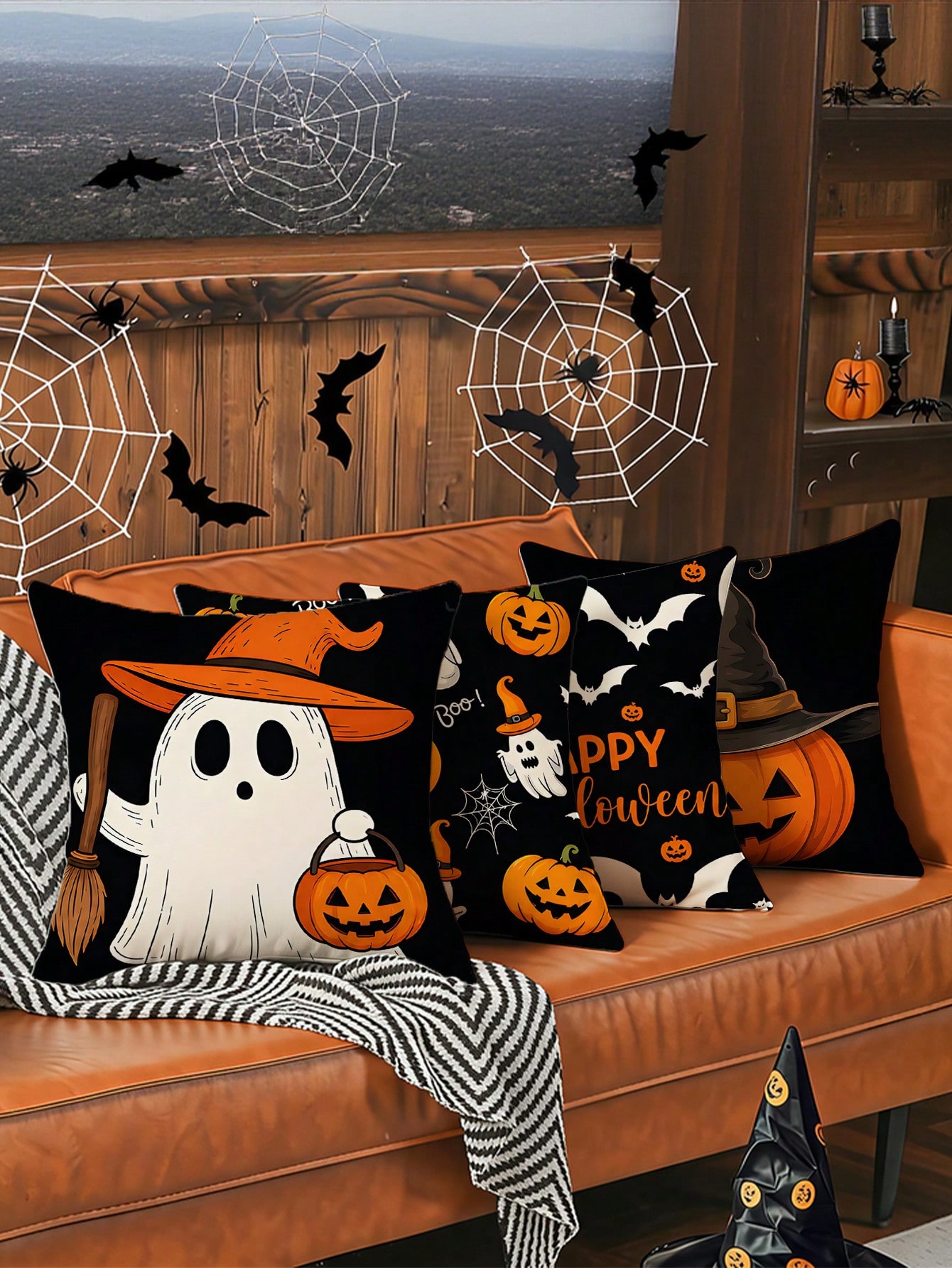 4pcs Halloween Pillow Covers,  - Pillow Insert 18X18 ulasan dan harga