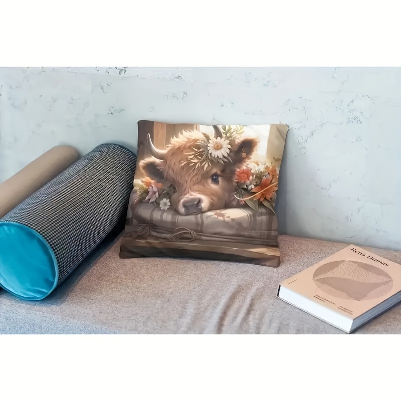 2D Flat - 1pc Highland Cow Pil - Pillow Insert 18X18 ulasan dan harga
