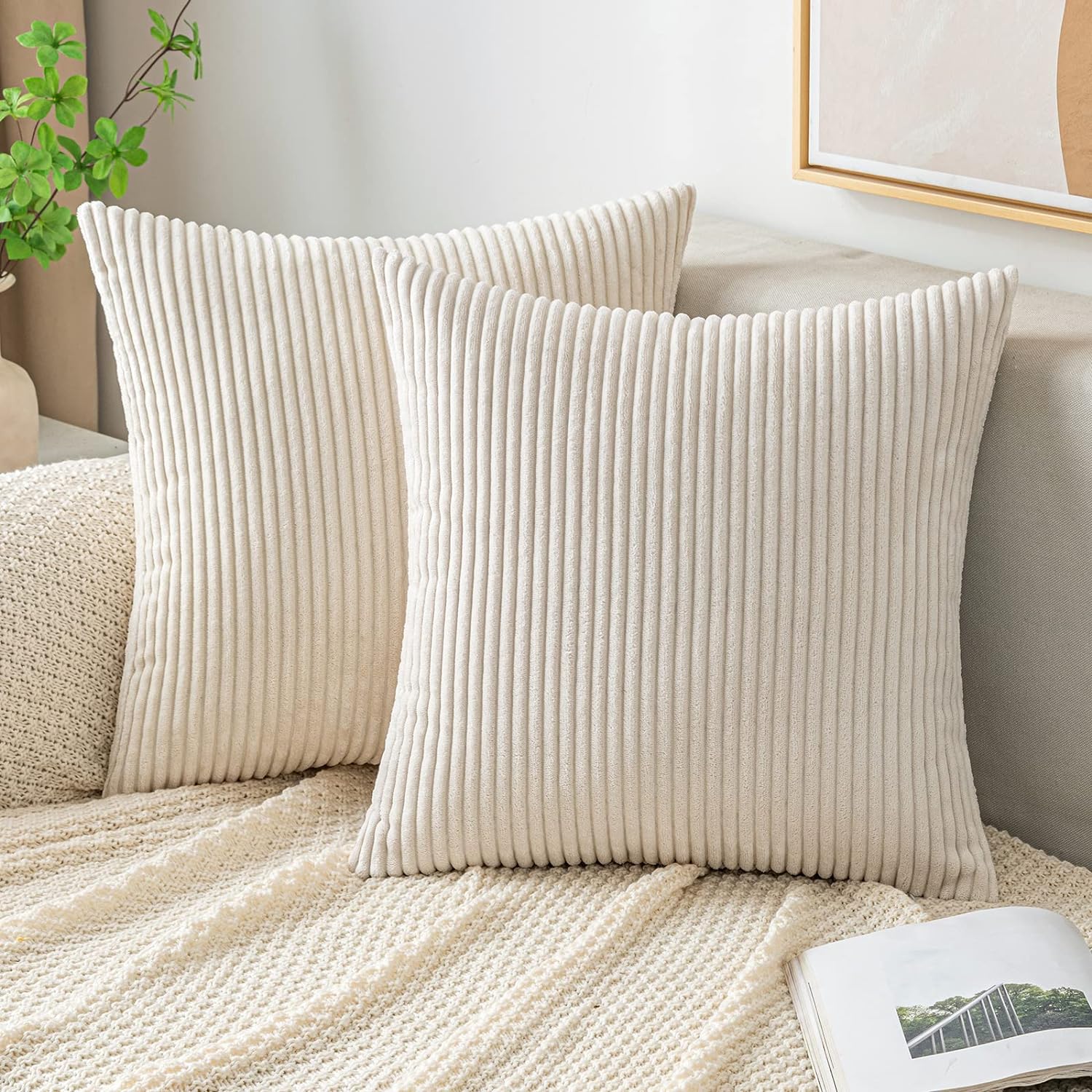 Throw Pillow Covers Corduroy D - Pillow Insert 18X18 ulasan dan harga