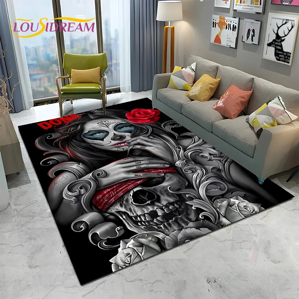 Horror Gothic Female Skull Dea - Home Textiles Sale ulasan dan harga