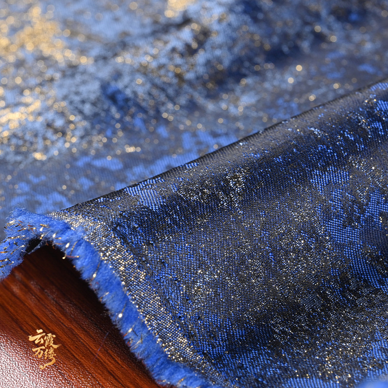 Retro Blue Gilded Gradient Tex - Home Textiles & Decorations ulasan dan harga